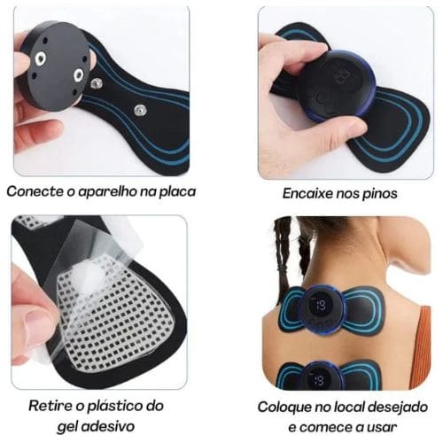Mini Massageador EMS Estimulador Elétrico De Pescoço Portátil - F7X Shop